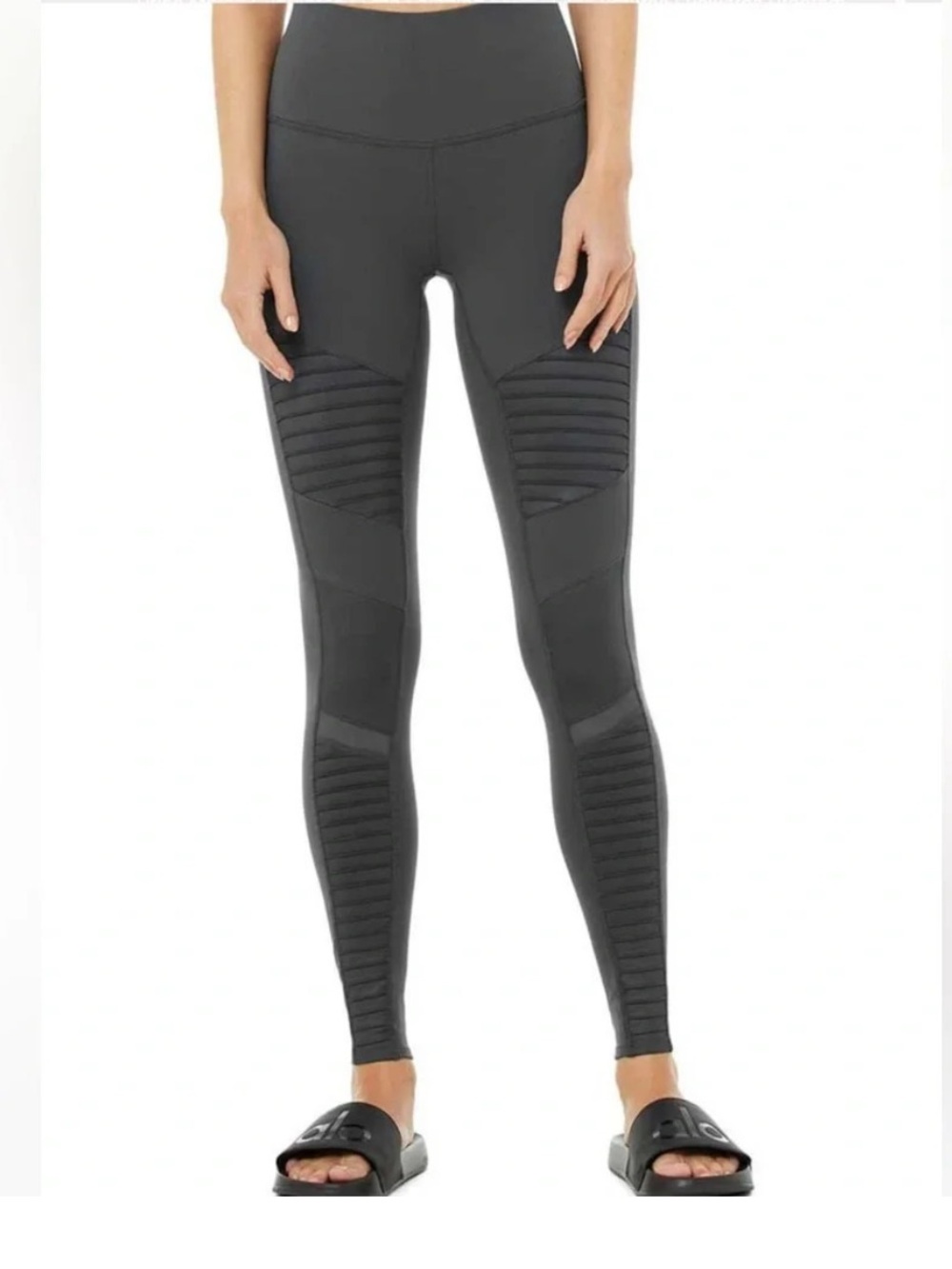 Alo Yoga High Waist Moto Leggings Small Gray Athletic Athleisure